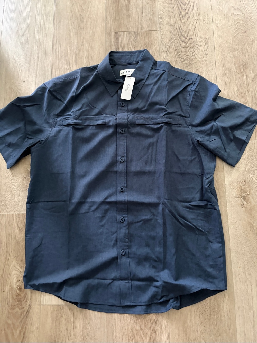 Orvis Men's Short-Sleeve Tech Button-Down Shirt Navy